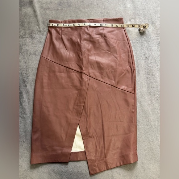 Dynamite Vegan Leather Mini Skirt, Brown, Size M - Picture 5 of 11
